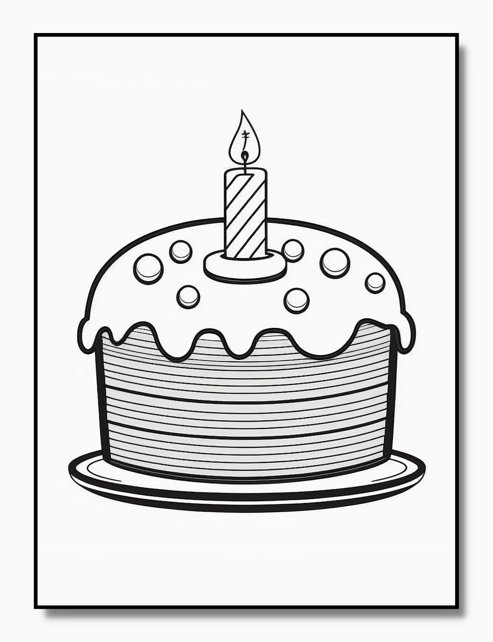 Free Printable Birthday Cake Coloring Pages
