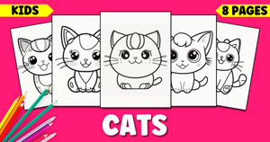 Printable Cute Cat Coloring Pages for Kids: Fun & Creative Activity for Kids