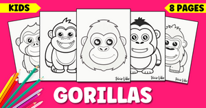 Printable Cute Gorilla Coloring Pages for Kids