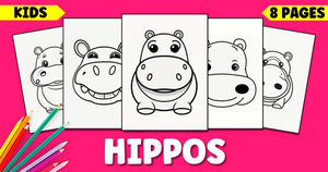 Hippo Coloring Pages for Kids