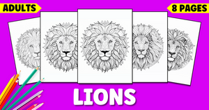 Printable Realistic Lion Coloring Pages for Adults