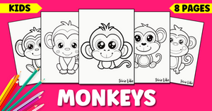 Cute Easy Printable Monkey Coloring Pages for Kids