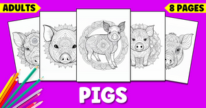 Pig Coloring Pages for Adults