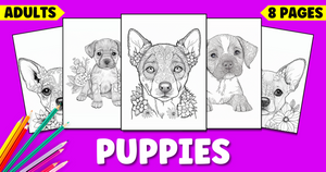 Puppy Coloring Pages for Adults
