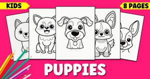 Printable Cute Puppy Coloring Pages for Kids: Tail-Wagging Fun for All Ages