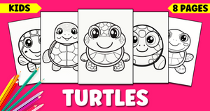 Cute Turtle Coloring Pages	for Kids